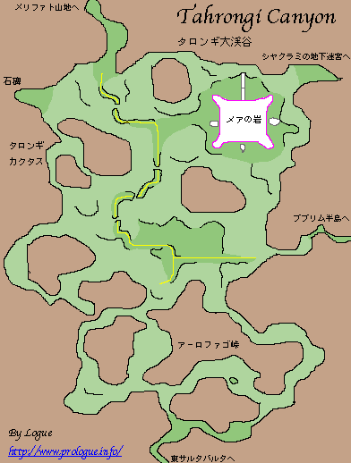Tahrongi Canyon Map